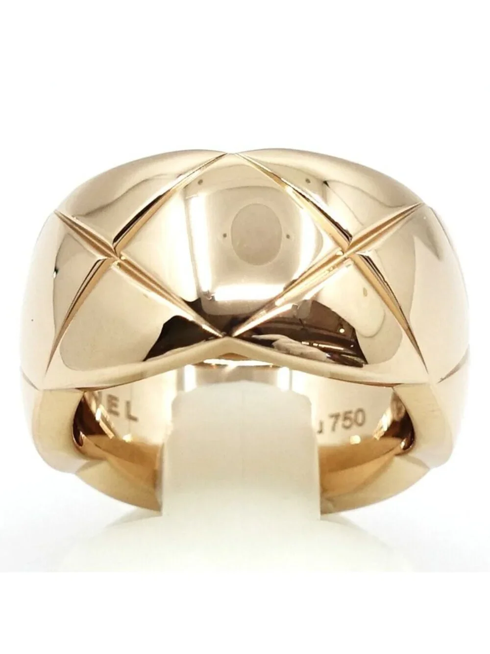 Chanel 18K Pink Gold Coco Crush Ring Large